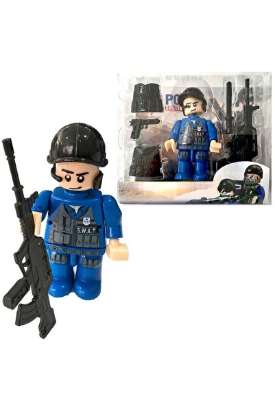 Playaks مجموعة مجسمات الشرطة الصغيرة من القوات الخاصة، مجسم صغير للبناء 8 سم