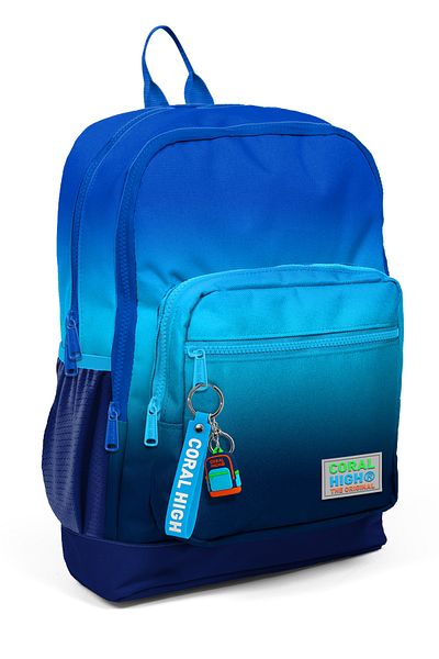 Coral High Kids Navy Blue Color Transitional Four Compartment School Backpack 23745