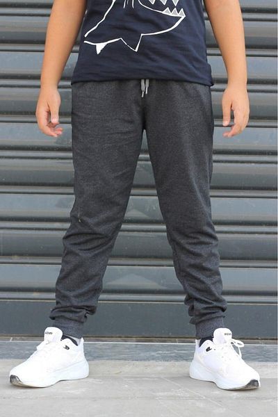 Çiggo Kids Pantaloni de trening negri pentru băiat cu buzunare