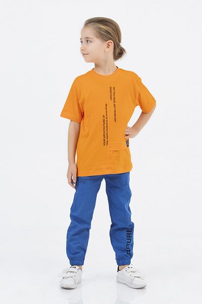 DMB BOYS & GIRLS 2-Piece Set for Boy - Text Printed T-Shirt and Elastic Waist Trousers
