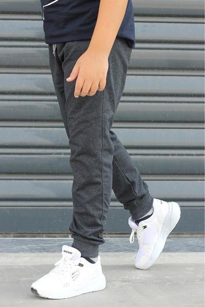 Çiggo Kids Pantaloni de trening negri pentru băiat cu buzunare