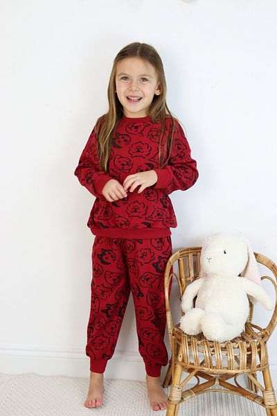 Harika KIDS Girl-Boy (Unisex) Children's Interlock Fabric Medium Thick Embroidered-Printed Knitted Basic Tracksuit Set