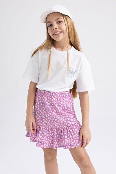 DeFacto Kız Çocuk Kısa Kollu Tişört Etek 2li Takım Z8985a623sm