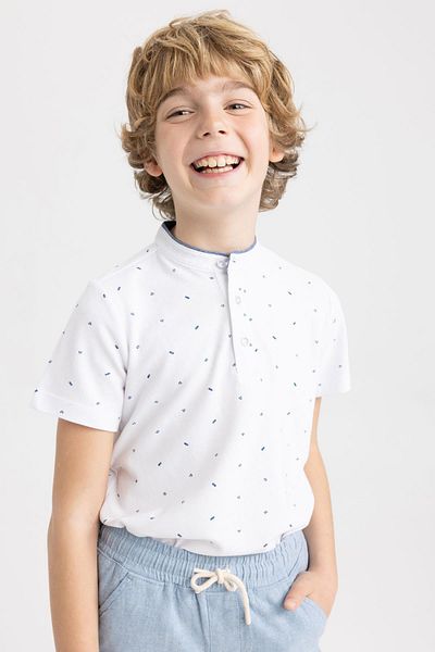 DeFacto Boy's Judge Collar Pique Short Sleeve Polo T-Shirt Z8758a623sm