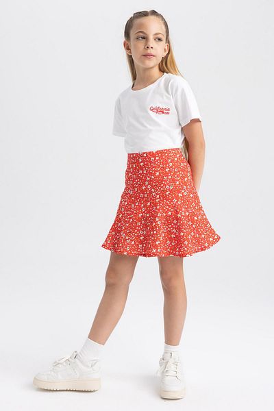 DeFacto Girl's Floral Patterned Viscose Skirt Z8947a623sm