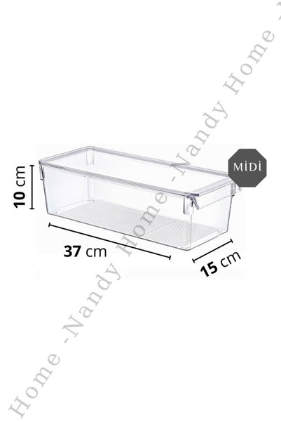 Nandy Home Midi Tall Clear Refrigerator & Cabinet Organizer with Cover