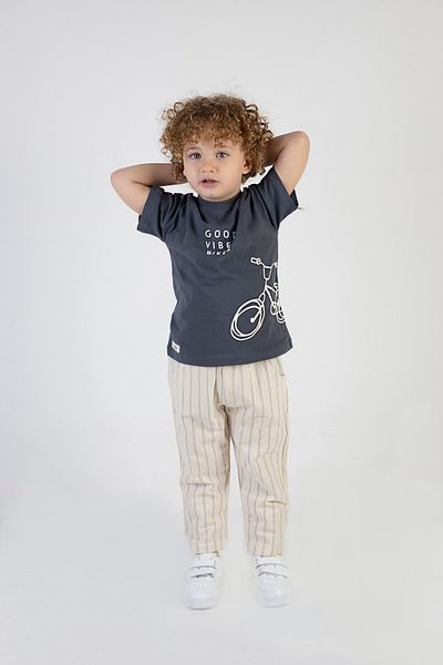 Harika KIDS Boy's Linen Cotton T-Shirt Shirt-Linen Pantalon Top and Bottom Set