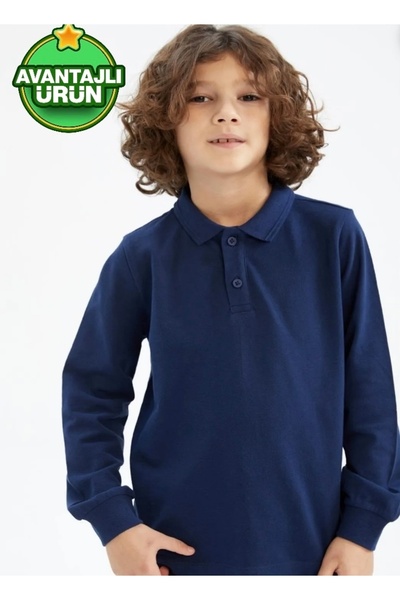 Mcrkids okul lakos polo yaka tshirt LACİVERT