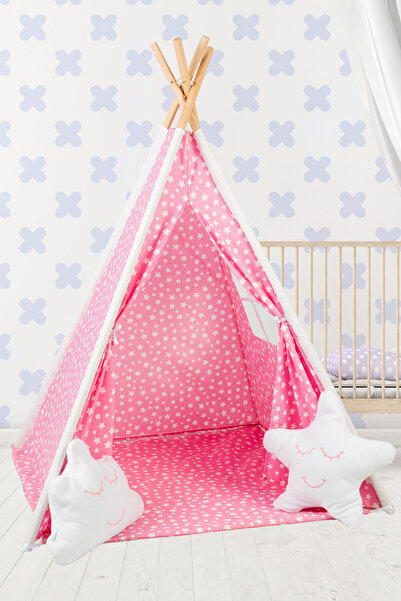 IRK City Angel Geniş Alan Çocuk Oyun Çadırı Ahşap Ayaklı Oyun Evi