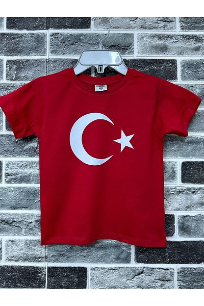Efendioğlu Design تي شيرت قطني ناعم للأطفال مطبوع عليه علم يوم السيادة الوطنية والطفل في 23 أبريل