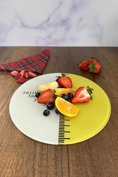 Decorita Glass Diet Plate| Glass Presentation Plate| The Taste of Slimming| Diameter25cm