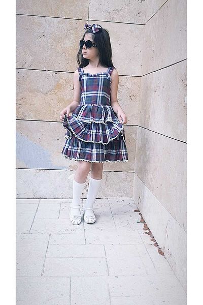 Dilek Campaign Plaid Princess Dress