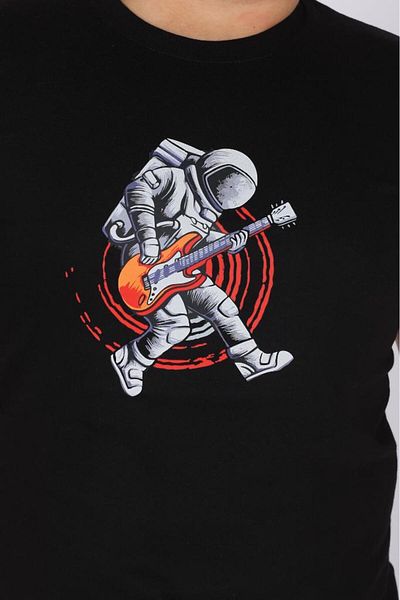 Çiggo Kids Tricou de bază pentru copii, unisex, chitarist, astronaut, imprimat