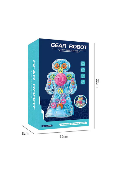 FELİTE Işıklı Müzikli Sesli Çarklı Şeffaf Robot (Videolu)