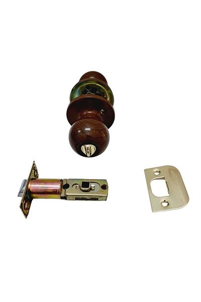 Yuki Hotel Door WC Lock with Walnut Colored Knob