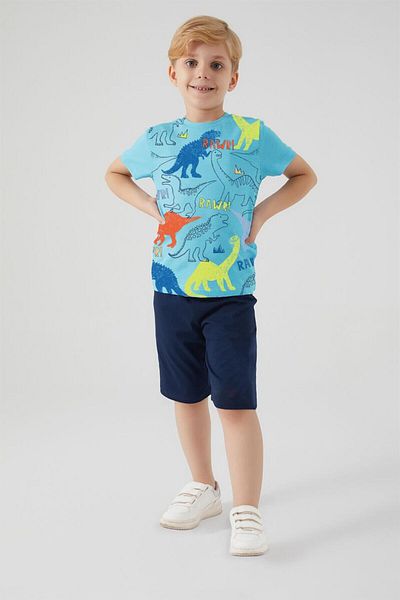 ROLY POLY Rp3023-2 Rolypoly Dinosaur Σορτς Σετ 2-8 ετών Τιρκουάζ