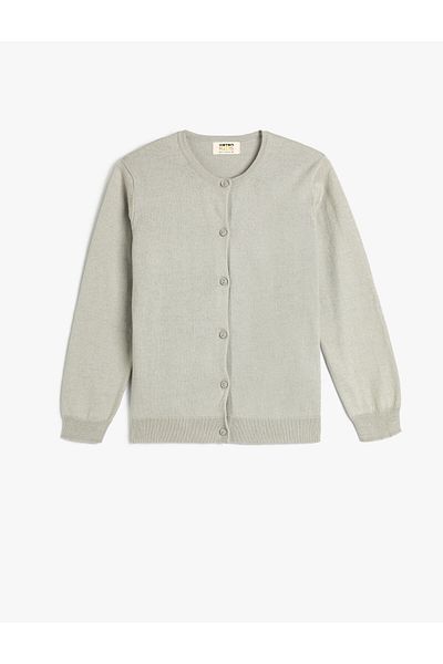 Koton Basic Knitwear Cardigan Round Neck Buttoned Long Sleeve