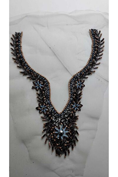 BERKE TUHAFIYE AKSESUAR إكسسوار ملابس بياقة جاهزة مصنوع من خرزات خشبية مصنوعة...