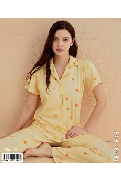 İpek Önden Düğmeli Pijama Takımı