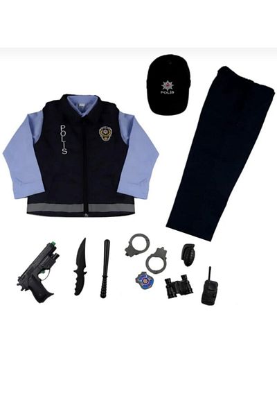 Haba Echipa de poliție - Set cămașă albastră și jucărie