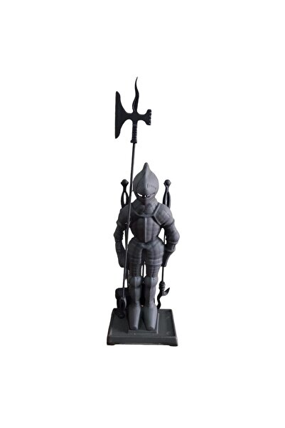 Essen Ticaret Mat Siyah Şövalye Özel Tasarım Döküm Şömine Seti