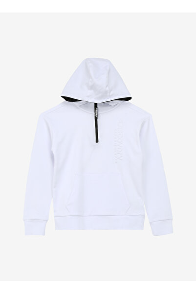 Discovery Expedition Beyaz Erkek Çocuk Kapüşonlu Relaxed Baskılı Sweatshirt D...