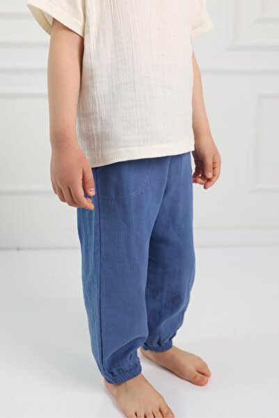 Cuckoo Cotton Muslin Pants Kids Blue