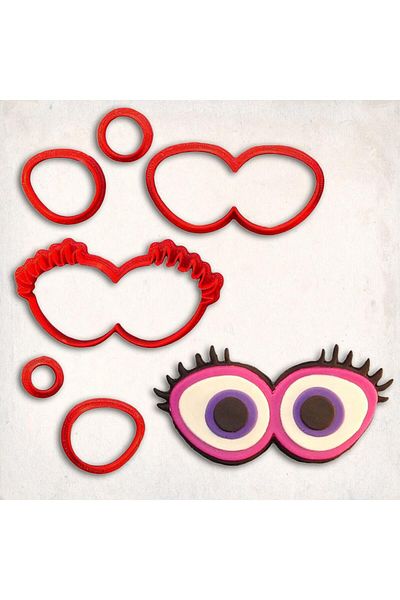Butedo 6-Piece Cookie Mold Set - Monster Eyes Detailed