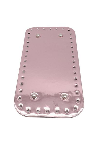 angel çanta aksesuar Angel Bag Accessory Shiny Patent Leather 25x12 cm Rectangular Bag Base Powder Color Silver Metal