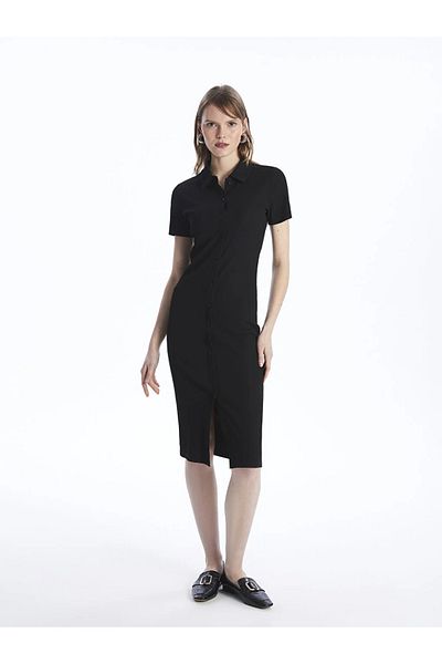 LC Waikiki LCW Vision - Rochie bodycon cu gât polo pentru femei, mânecă scurtă