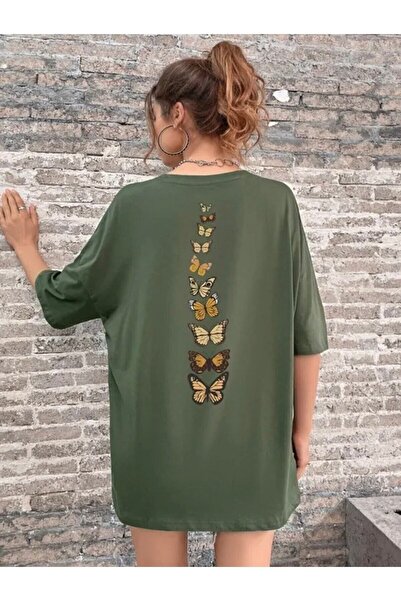 blausee wear Large Size Special Design Butterflies Back Printed Cotton Oversize Women's T-shirt