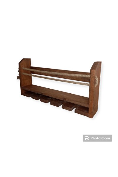 YALÇIN Ahşap şaraplık raf dekor raf duvar rafı mutfak rafı 68x33x11