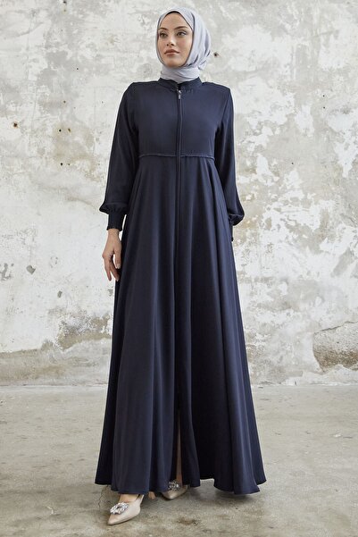 InStyle Guipure Medina Silk Ferace - Navy Blue