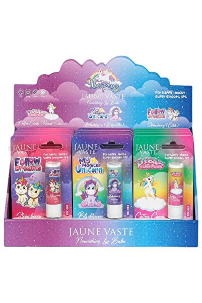 Jaune Vaste Lip Balm Kids Unicorn Dudak Kremi 12'li Karma Stant