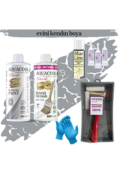 Aquacool Trend Mac Su Bazlı Fayans Boyama Seti Ral 7040 Pencere Gri, Mat Vernik