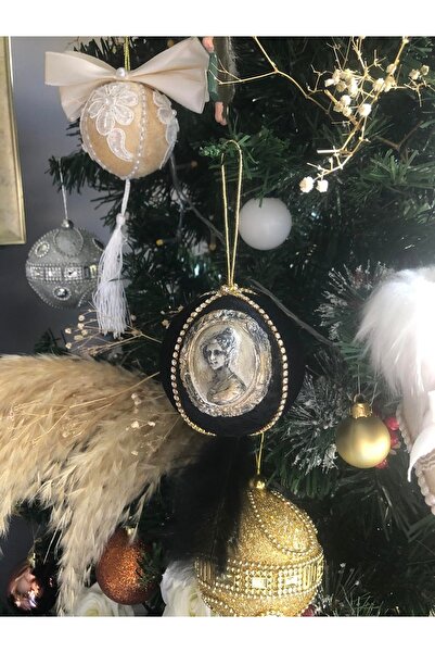 Genel Markalar Siyah Kadın Figürlü Yılbaşı Çam Ağacı Topu