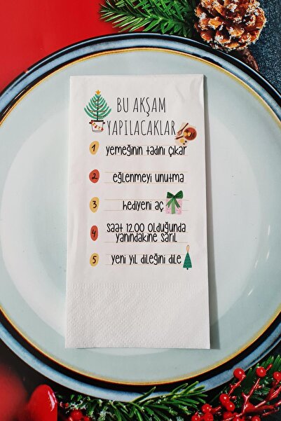 PEKSHOP Yılbaşında Yapılacaklar Yılbaşı - Yeni Yıl Sunum Peçetesi