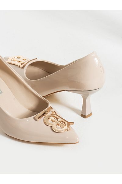 Alemdar Shoes COIN Pantofi de damă cu toc din piele cremă