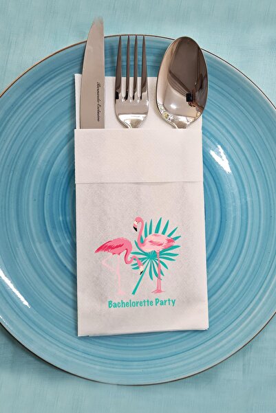 PEKSHOP منديل جيب من القماش بتصميم فلامنغو لحفلات العزوبية