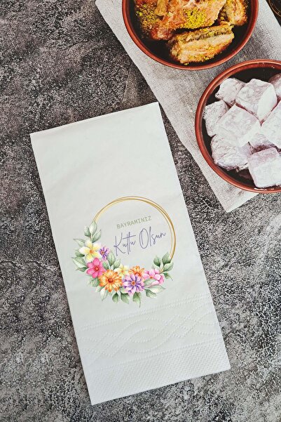 PEKSHOP Happy Holidays Holiday Table Talking Napkin Presentation Napkin