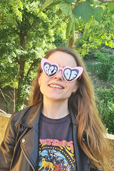 PEKSHOP Bride Written Pink Heart Photo Shoot Accessory Sunglasses