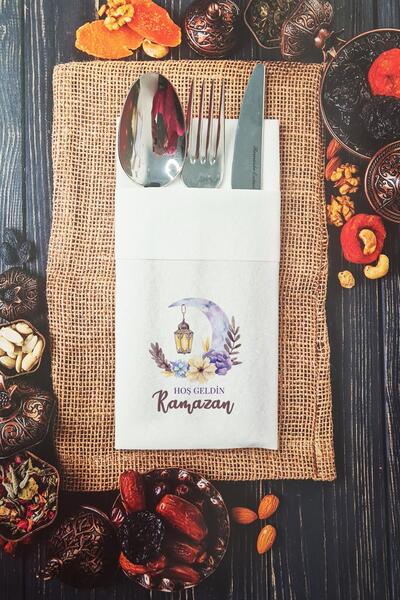PEKSHOP منديل ترحيب رمضاني من القماش بجيب 6 قطع