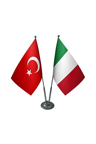 Bayrak İTALYA V MODEL İKİLİ MASA BAYRAĞI SETİ