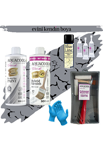 Aquacool Trend Mac Su Bazlı Fayans Boyama Seti Ral 7004 S. Gri, Mat Vernik
