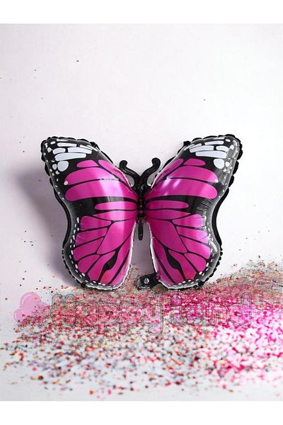 Happyland Pink Butterfly Patterned Foil Balloon