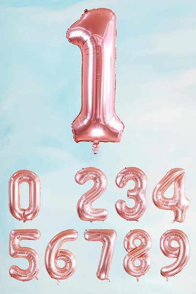PEKSHOP Rose Gold Number Foil Balloon Large Size Rose Gold Number Balloons 100cm 40inch