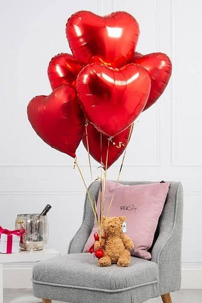 PEKSHOP Red Heart Foil Balloon 18" 45cm - 1 Piece