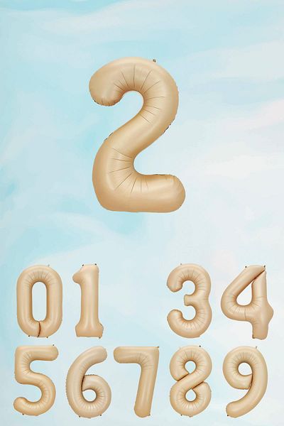 PEKSHOP Retro Caramel Number Balloon 80 cm Retro Color Age Balloons