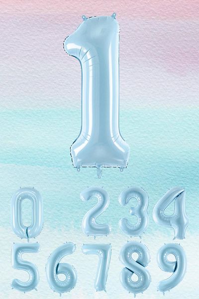 PEKSHOP Blue Number Balloons 75cm Giant Flying Number Balloon