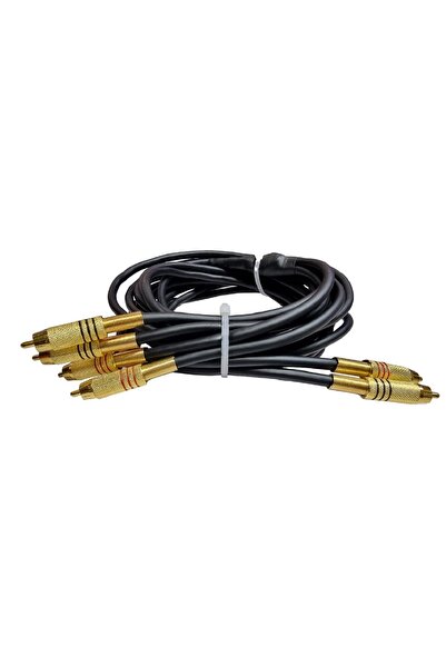 Amfi Rca Kablosu - El Yapımı %100 Bakır Parazit Yapmaz - 2 Giriş 4 Çıkış Anfi Rca Kablosu - 5 Metre